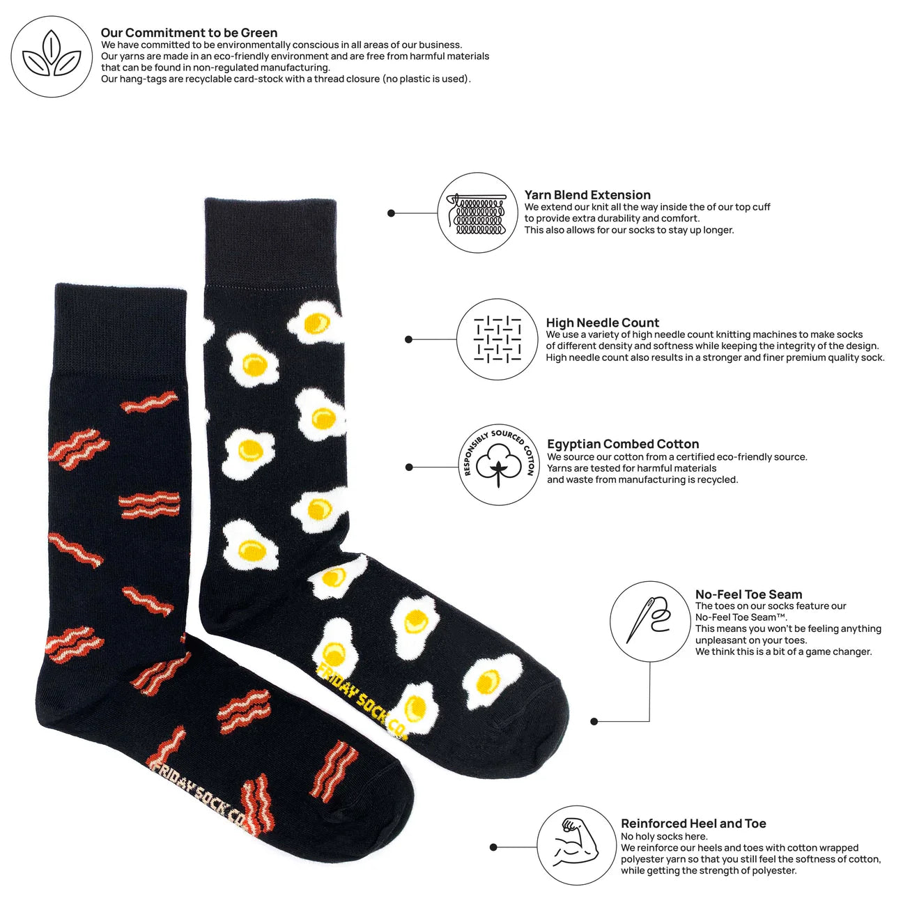 Socks - Large - Bacon & Eggs