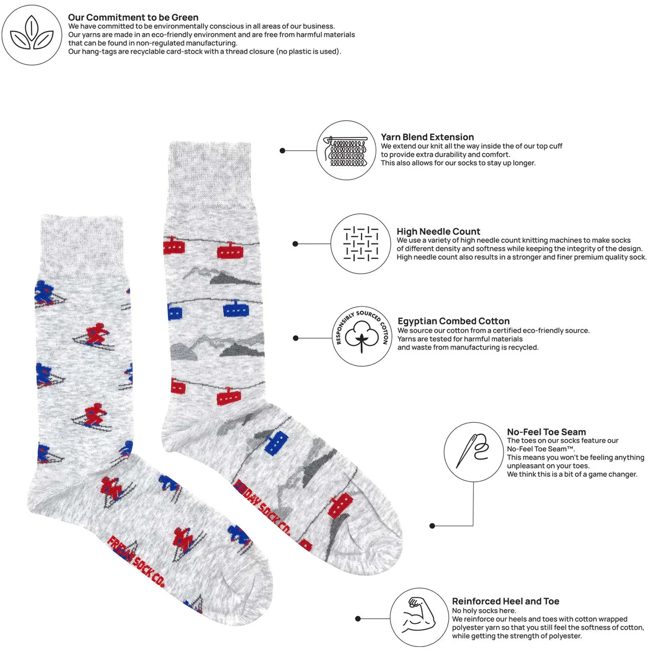 Socks - Large - Gondola & Skiier