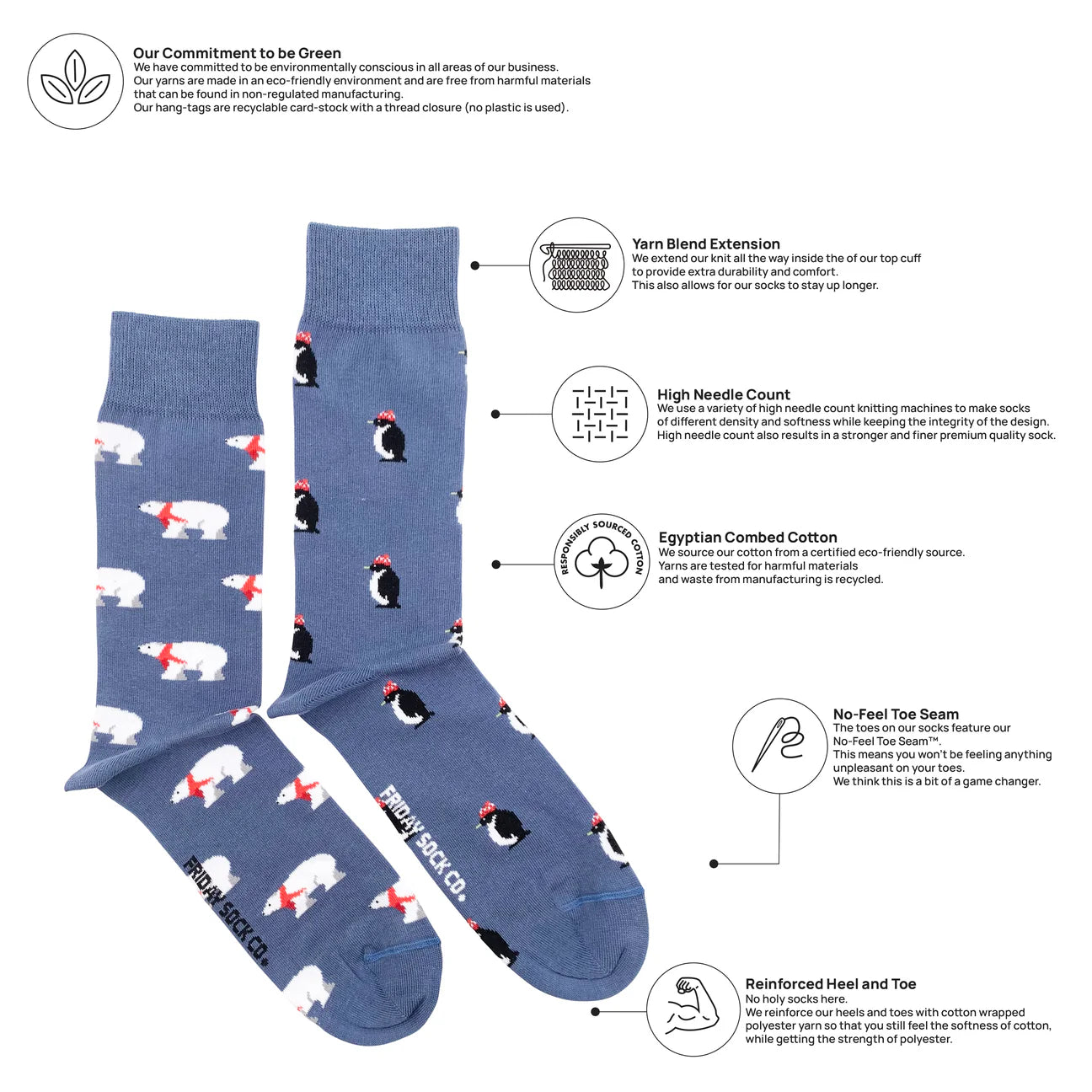 Socks - Large - Polar Bear & Penguin