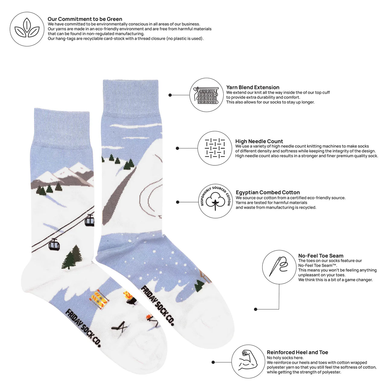 Socks - Large - Ski Scene