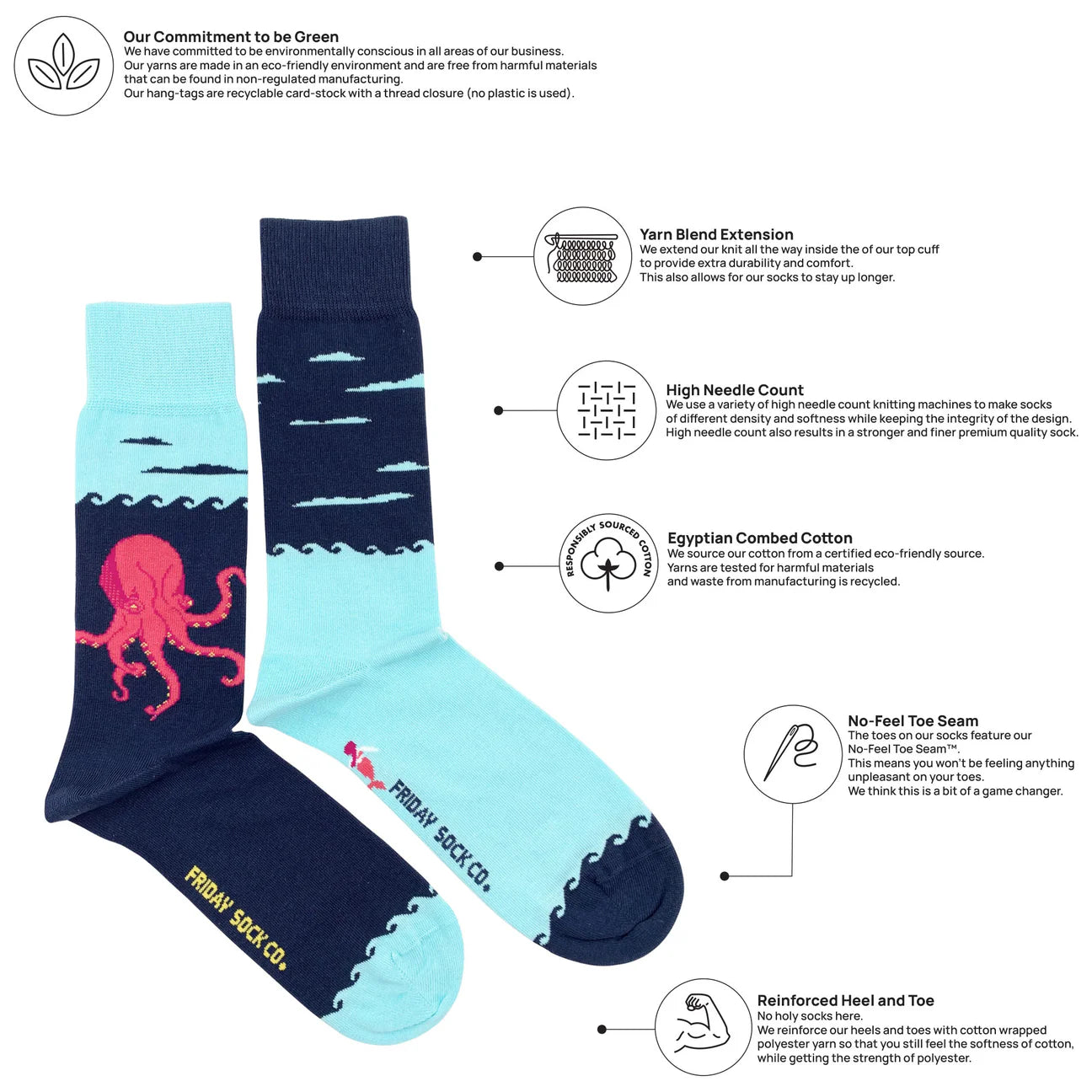 Socks - Large - Kraken & Ship