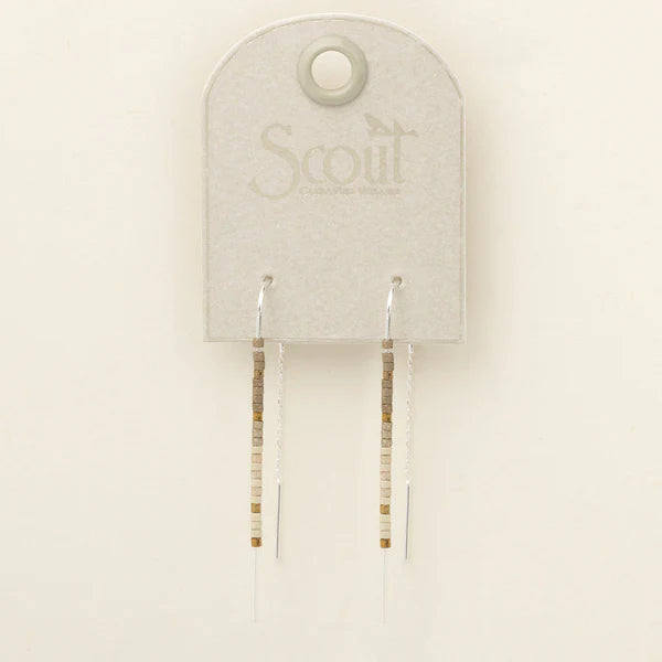 Thread Earrings - Miyuki Beads - Silver Pewter