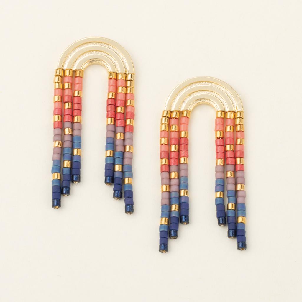 Fringe Earrings - Miyuki Beads - Rainbow