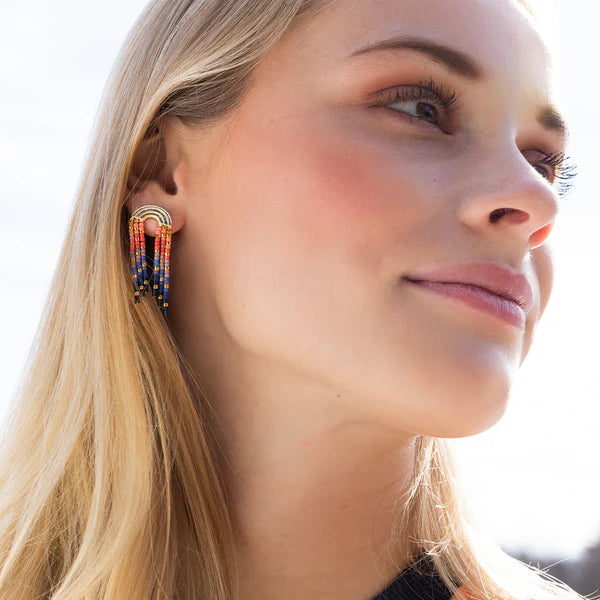 Fringe Earrings - Miyuki Beads - Rainbow