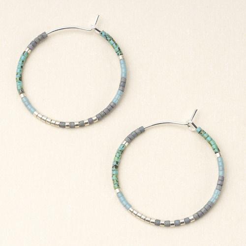 Hoop Earrings - Miyuki Beads - Turquoise
