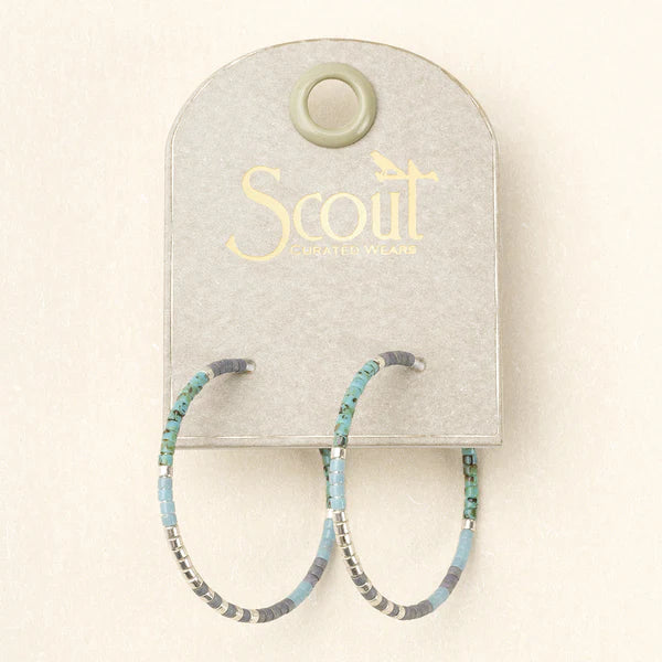 Hoop Earrings - Miyuki Beads - Turquoise