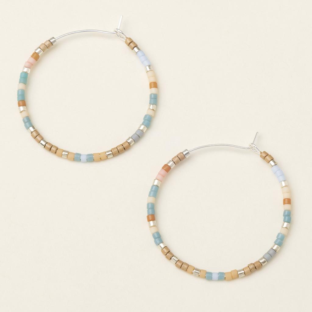 Hoop Earrings - Miyuki Beads - Desert Blue