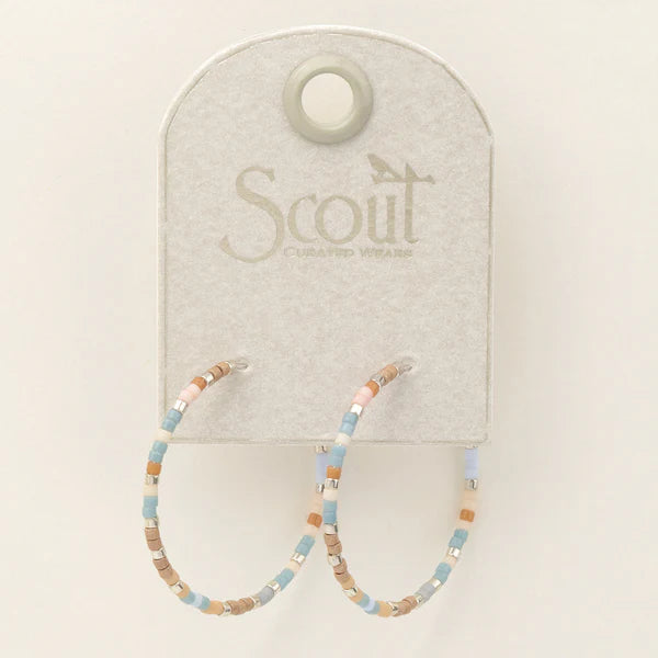 Hoop Earrings - Miyuki Beads - Desert Blue