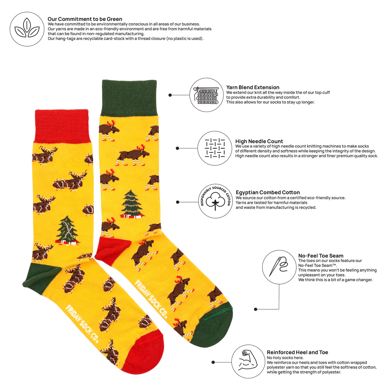 Socks - Large - Ugly Christmas Moose