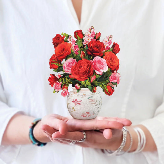 Mini Paper Bouquet - Blooming Roses - 6"