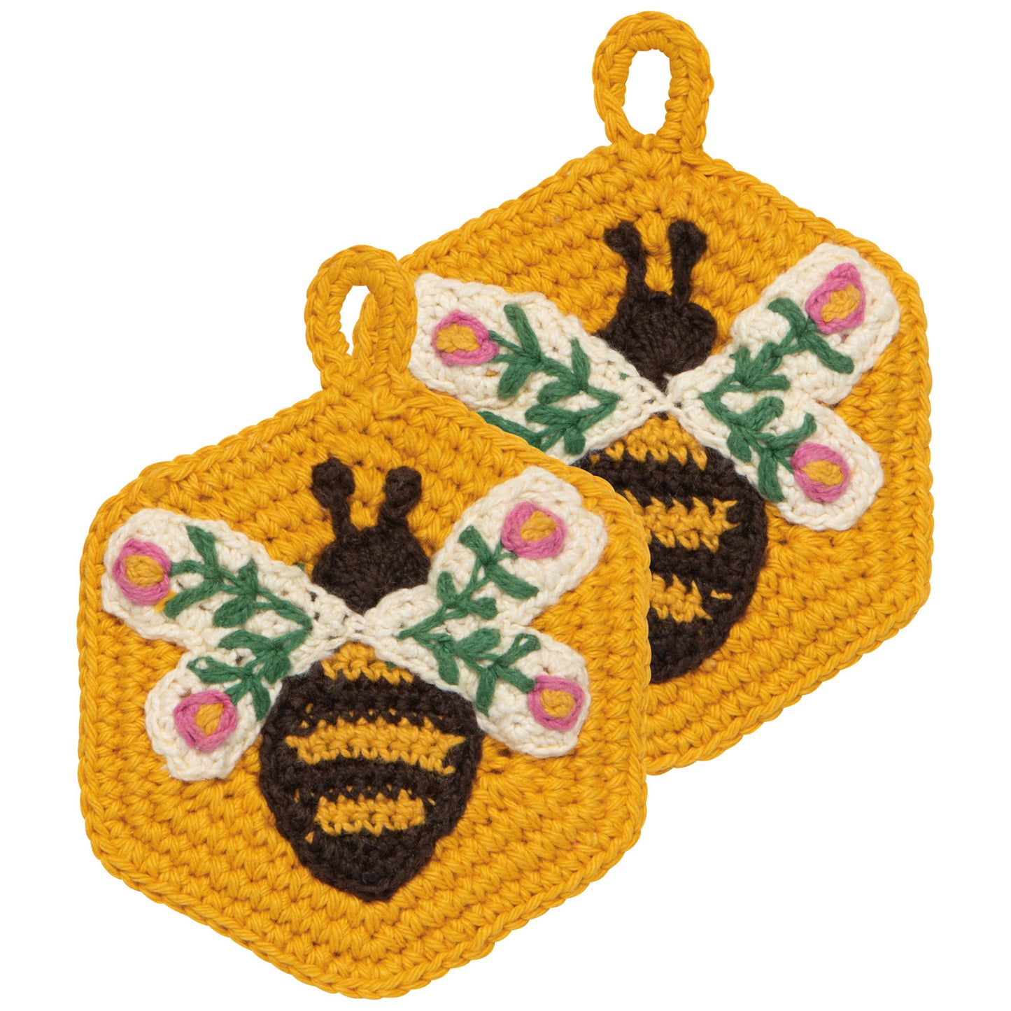 Crochet Sponge Set - Bee Garden - Set of 2