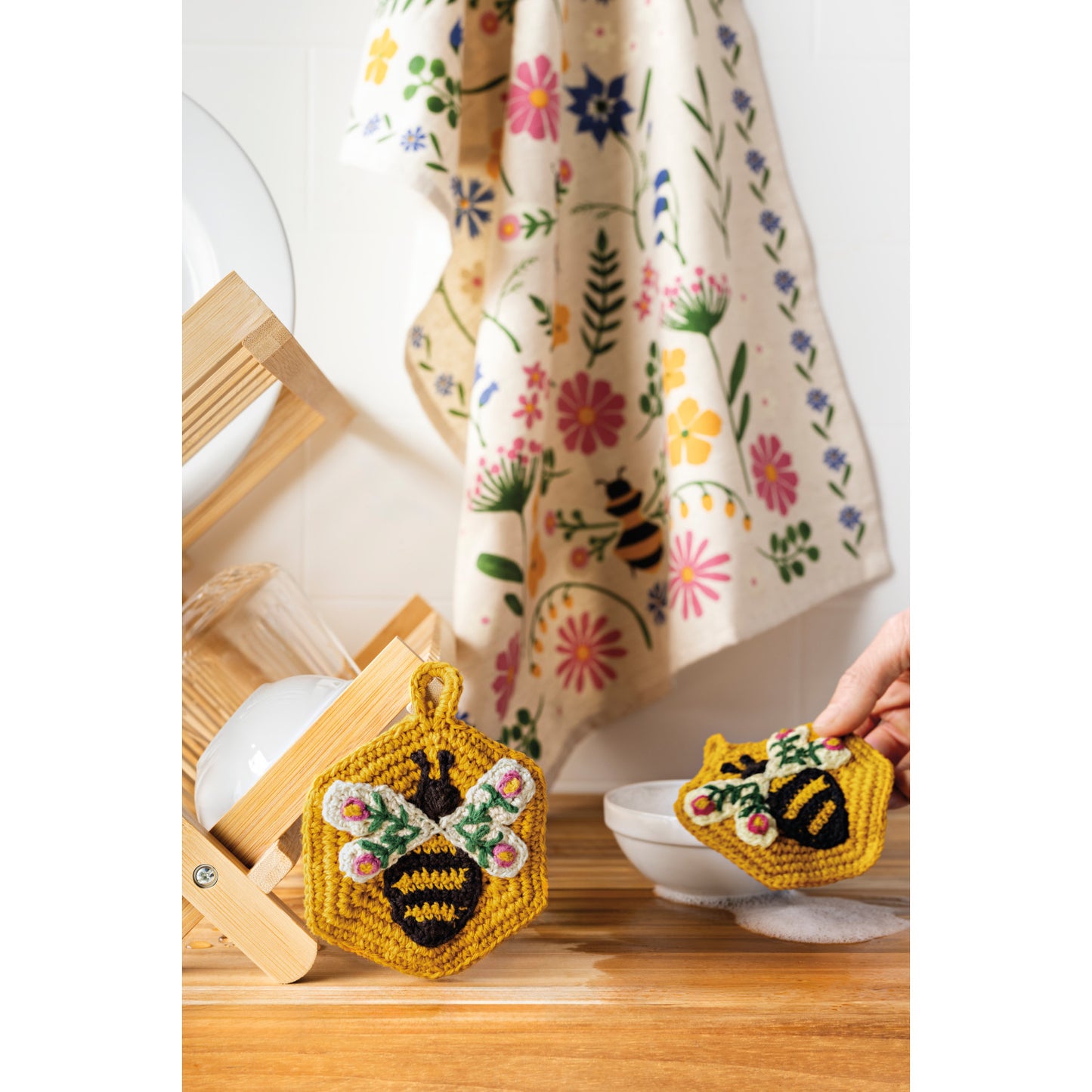 Crochet Sponge Set - Bee Garden - Set of 2