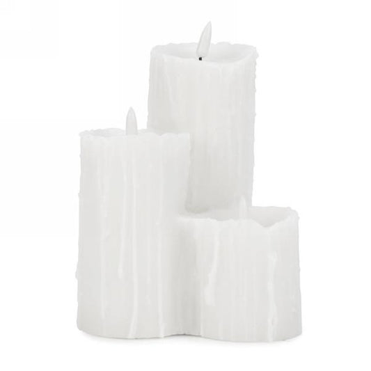 LED Candle Arrangement - 3 Pillar - White