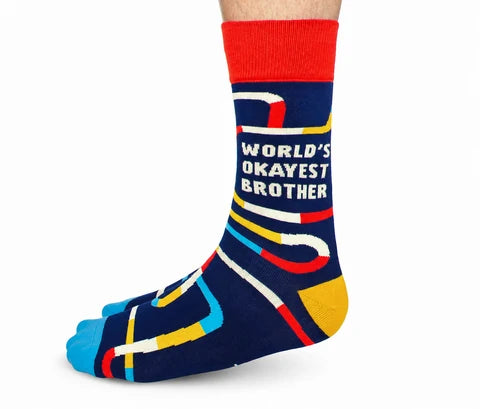 Socks - Large Crew - World's Okayest Brother