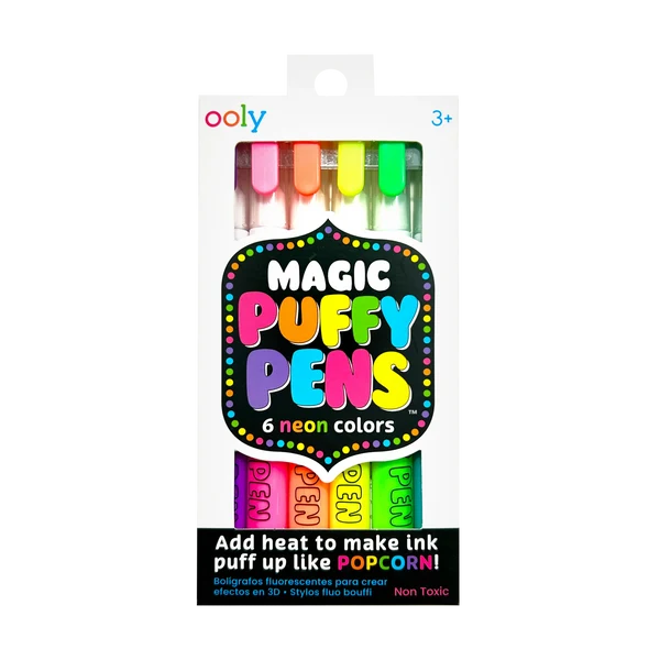 Puffy Pens - Neon - Set of 6