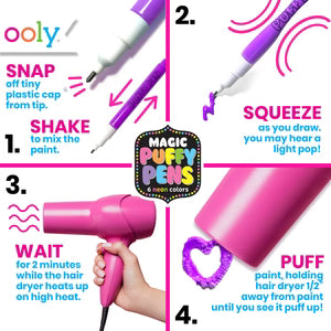 Puffy Pens - Neon - Set of 6