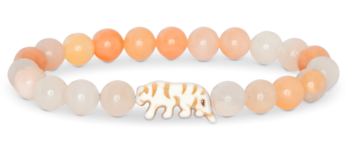 Animal Tracking Bracelet - Tiger - Hibiscus Pink