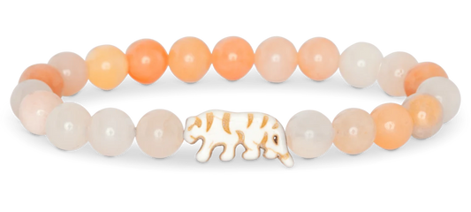 Animal Tracking Bracelet - Tiger - Hibiscus Pink