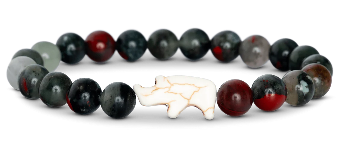 Animal Tracking Bracelet - Rhino - Savanna Stone