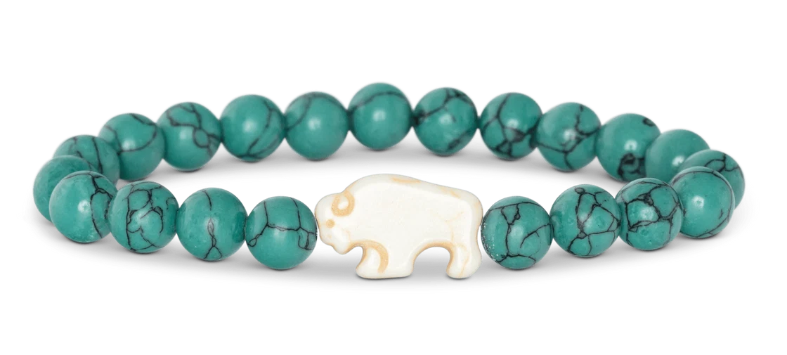 Animal Tracking Bracelet - Bison - Turquoise