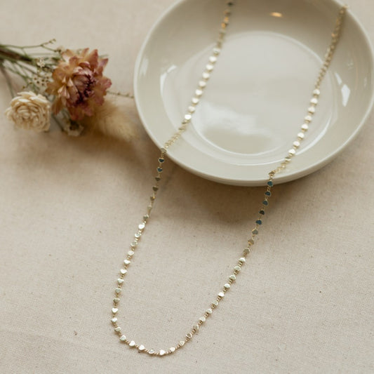 Necklace - Row of Hearts - Gold