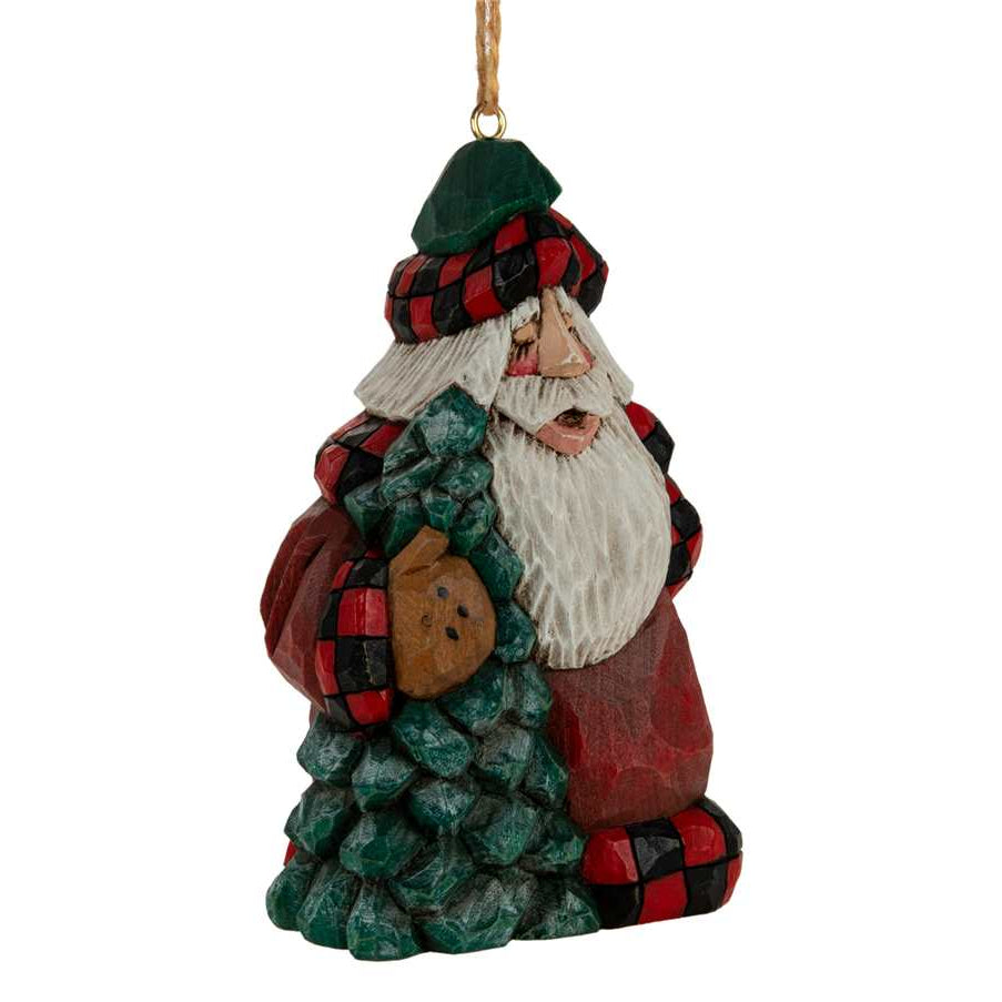Ornament - Cottage Carvings -  Pine Tree Santa