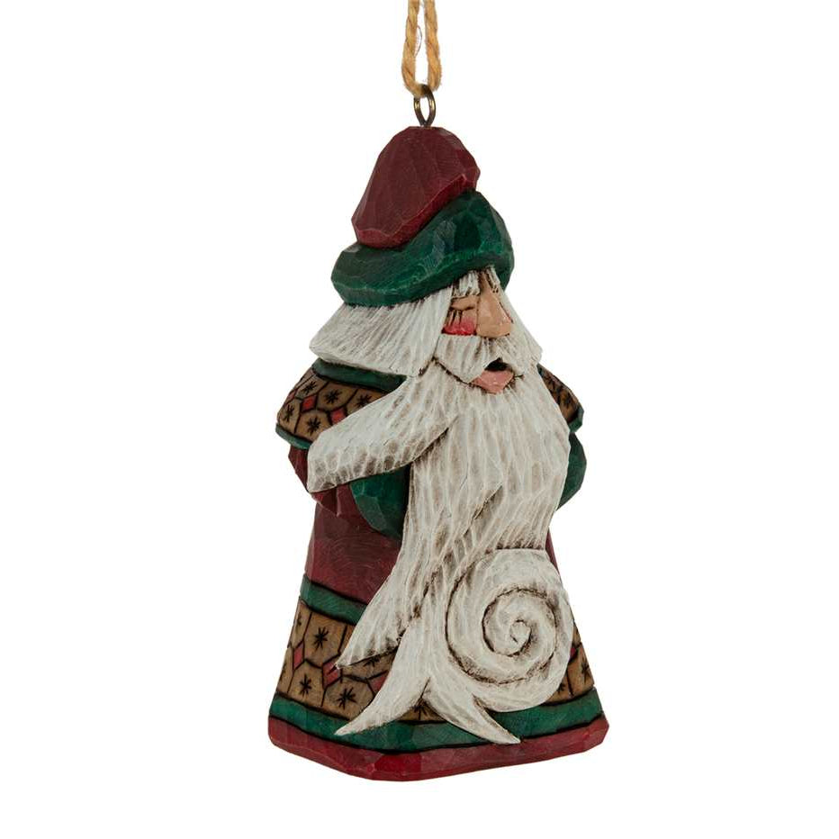 Ornament - Cottage Carvings -  Curly Cue Santa