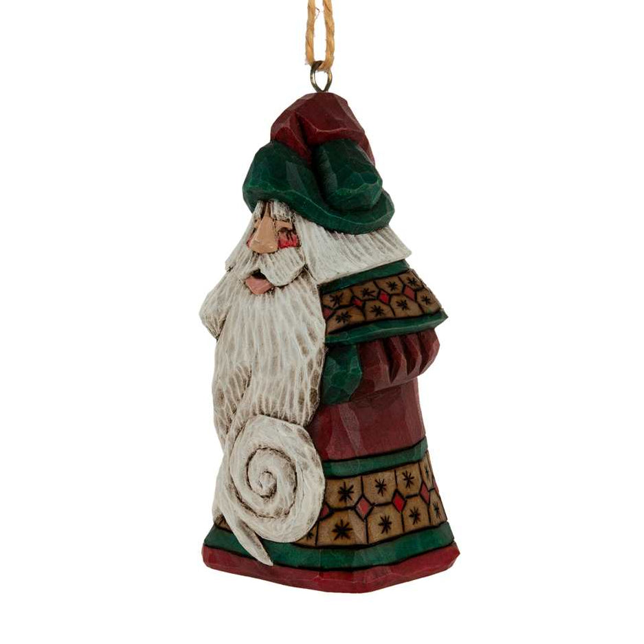 Ornament - Cottage Carvings -  Curly Cue Santa