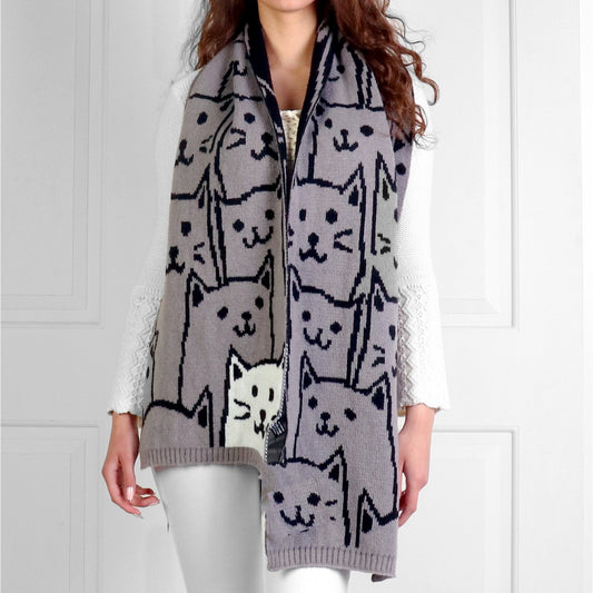 Scarf - Soft - Kittens Grey