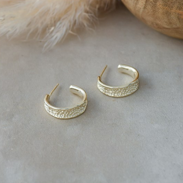 Hoop Earrings - Em - Gold