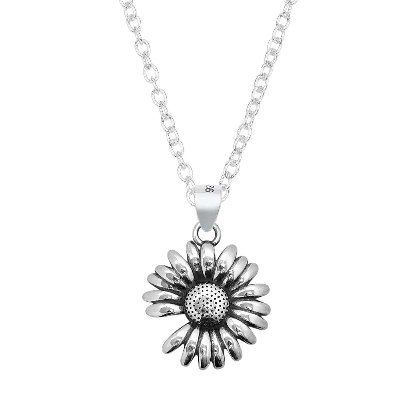 Necklace - Sunflower - Silver 18”