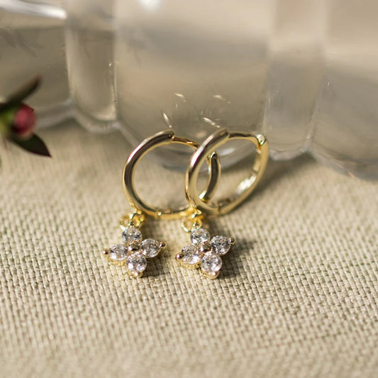 Hoop Earrings - Twila Clear - Gold