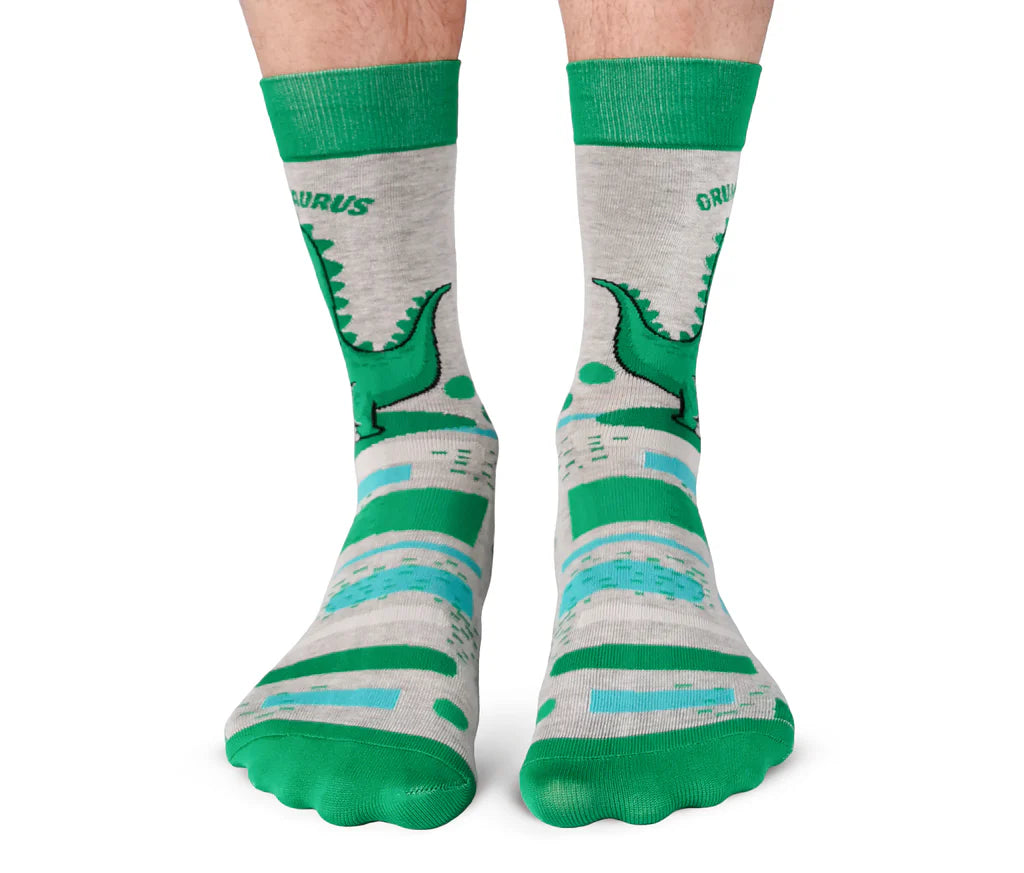 Socks - Large Crew - Grumpasaurus