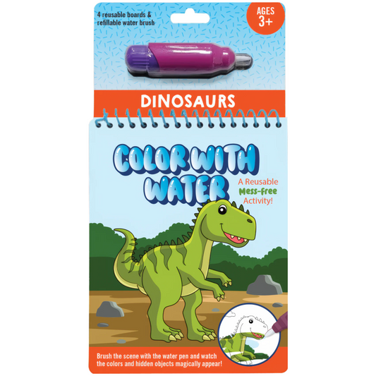 Book - Colour with Water - Dinosaurs