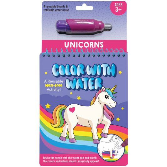 Book - Colour with Water - Unicorns