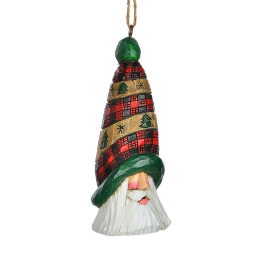 Ornament - Cottage Carvings - Tartan Quilt Santa