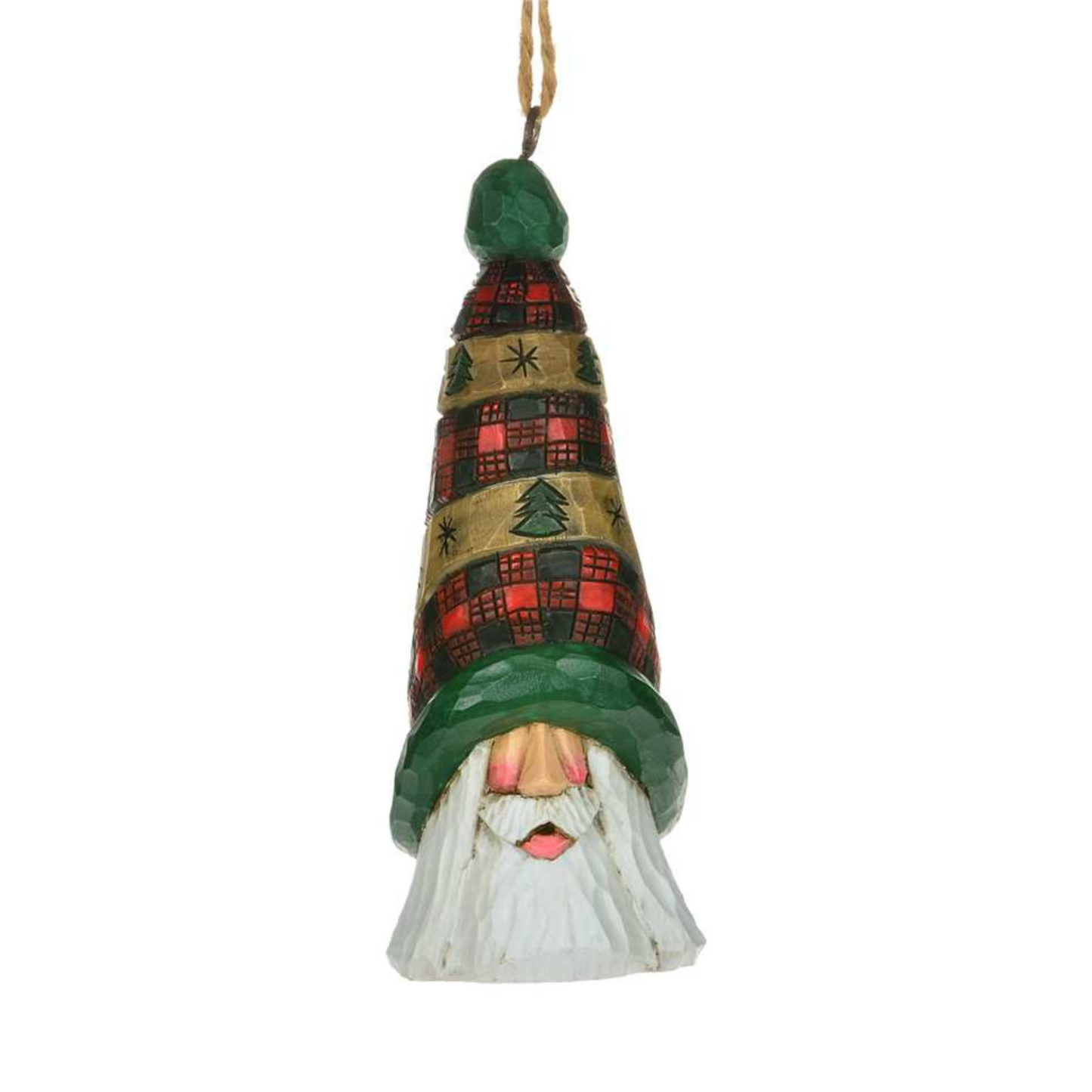 Ornament - Cottage Carvings - Tartan Quilt Santa