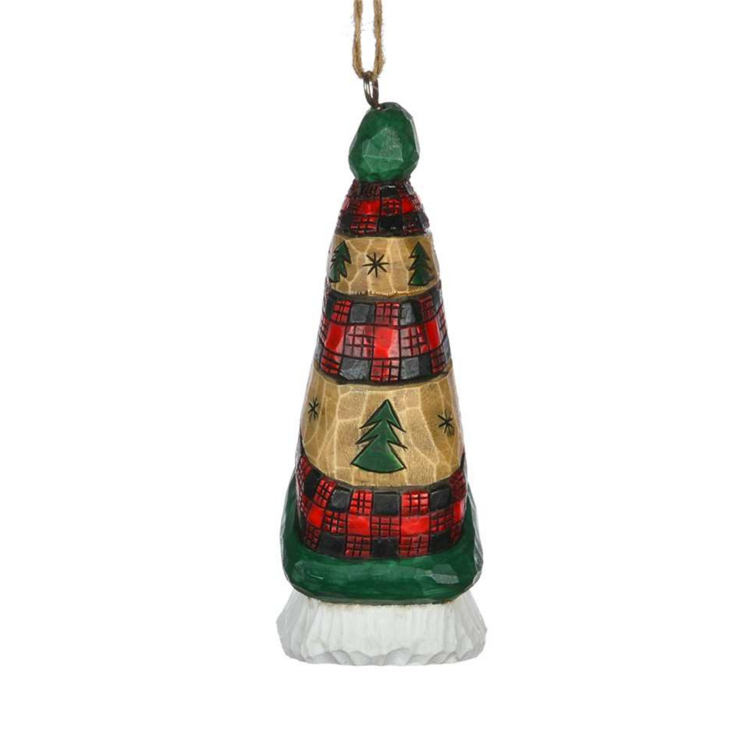 Ornament - Cottage Carvings - Tartan Quilt Santa