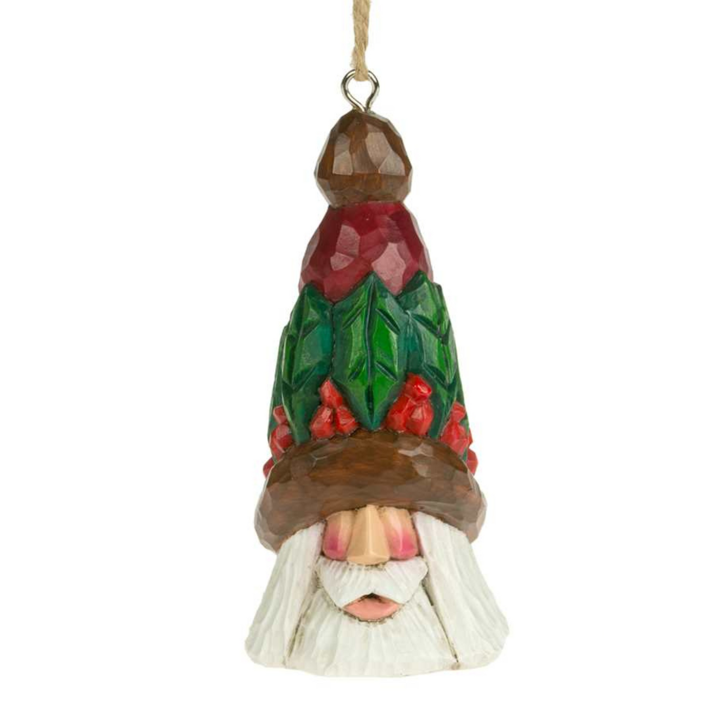 Ornament - Cottage Carvings - Holly Trimmed Hat