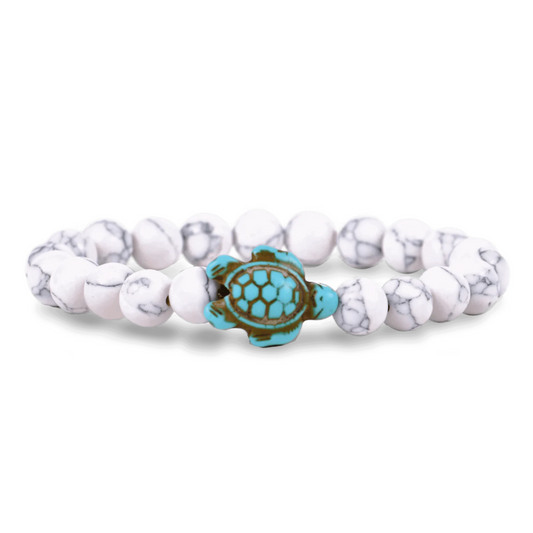 Animal Tracking Bracelet - Journey Sea Turtle - White Howlite