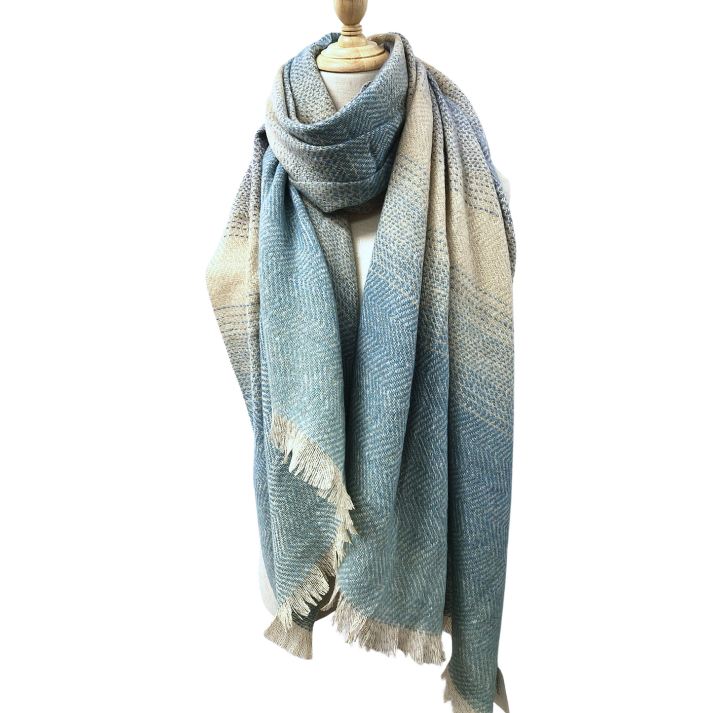 Scarf - Soft Gradient - Blue Cream