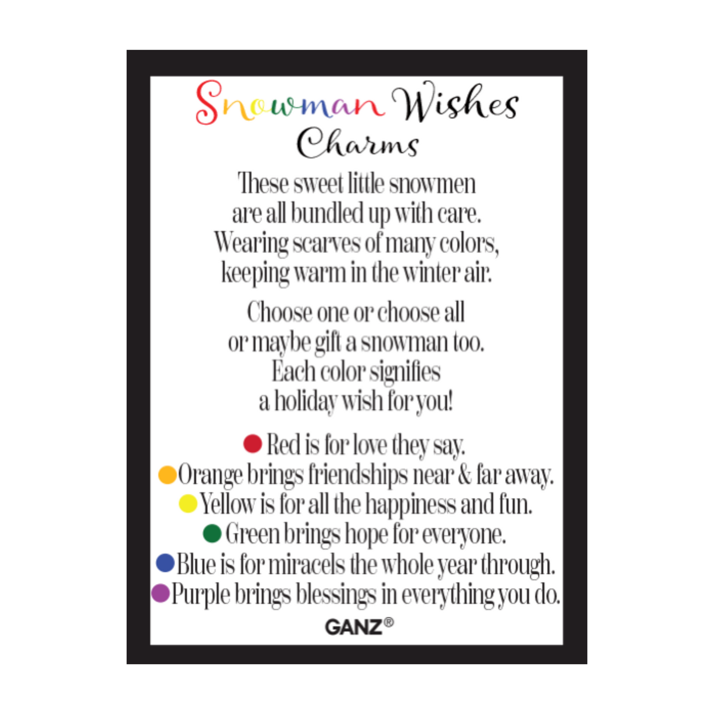 Charm - Snowman Wishes