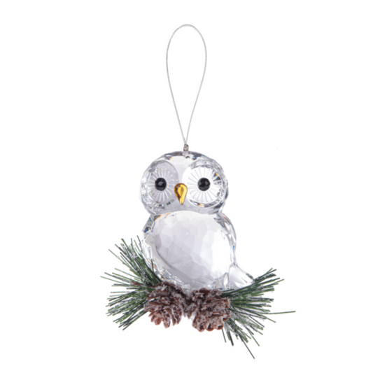 Ornament - Crystal Owl on Branch