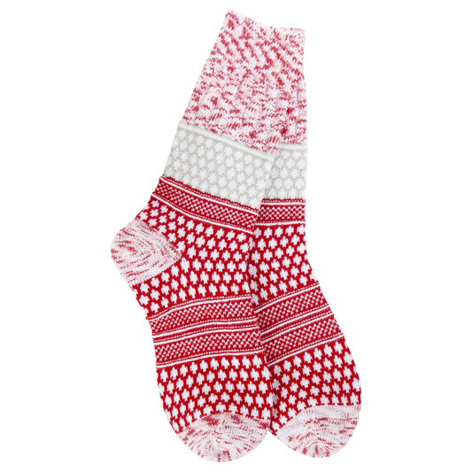 Socks - Holiday Gallery Crew - Peppermint