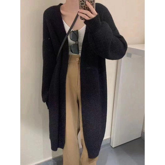Knit Cardigan - Stretchy - Black