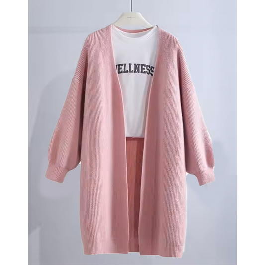 Knit Cardigan - Stretchy - Pink