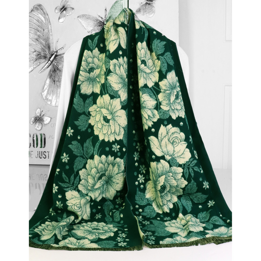 Scarf - Chrysanthemum - Dark Green