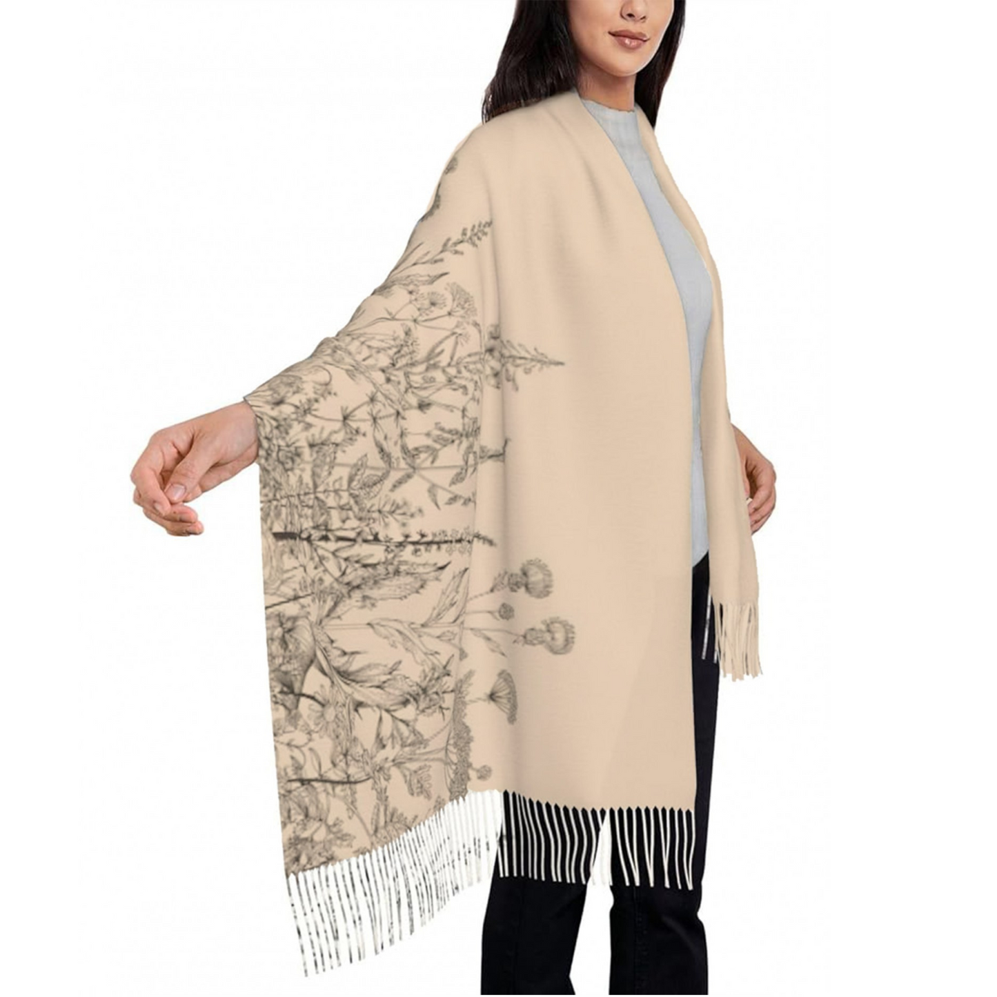 Scarf - Wildflowers - Beige