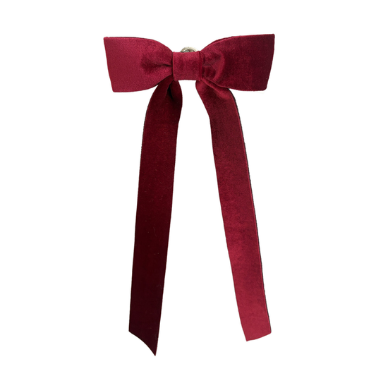 Bow Clip - Velvet Burgundy - 15 x 6.5"