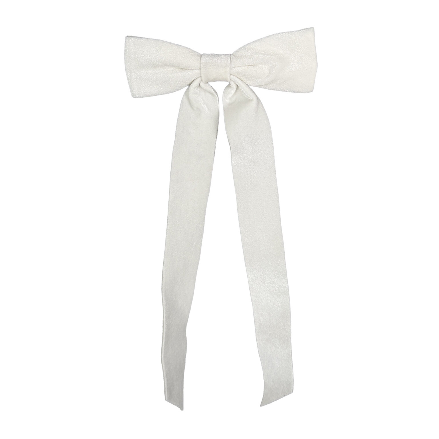 Bow Clip - Velvet White - 15 x 6.5"